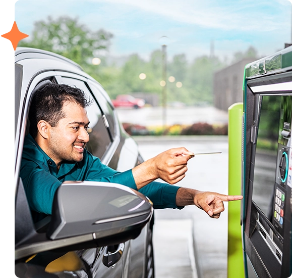 Member using drive-up PTM